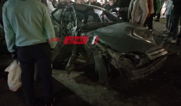 اصابة شاب في حادث تصادم سيارة ملاكي بدمياط الجديدة
