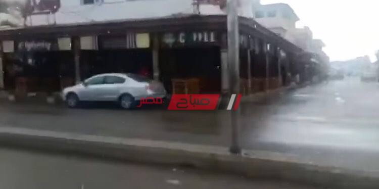 سقوط الأمطار على مدينة رأس البر بدمياط