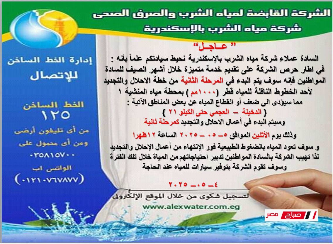شركة مياه الشرب فى الاسكندرية