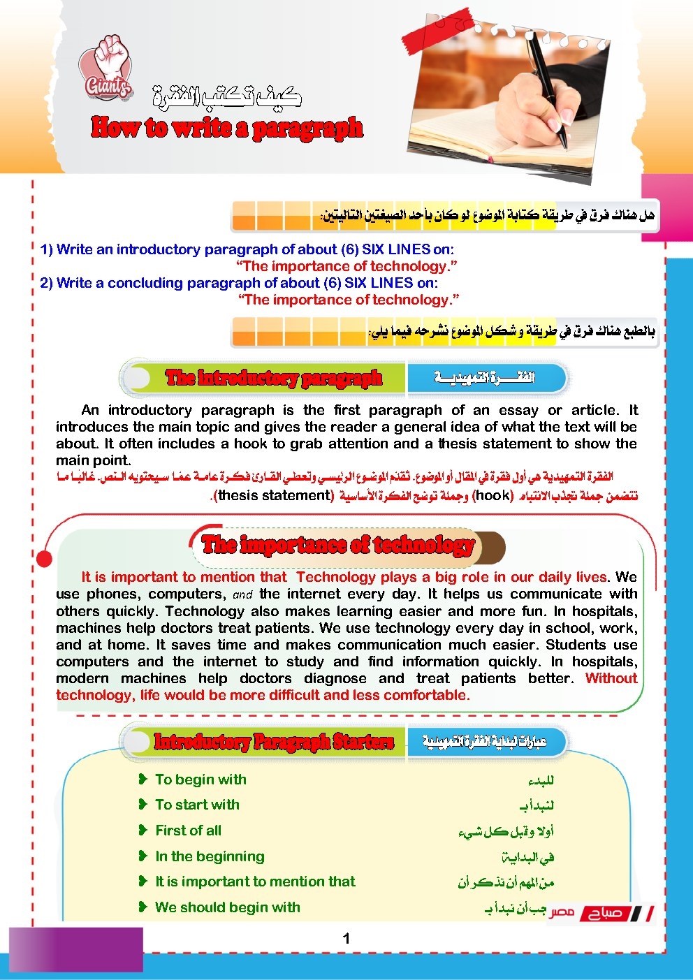 مراجعة البرجراف في اللغة الإنجليزية للثانوية العامة 2025