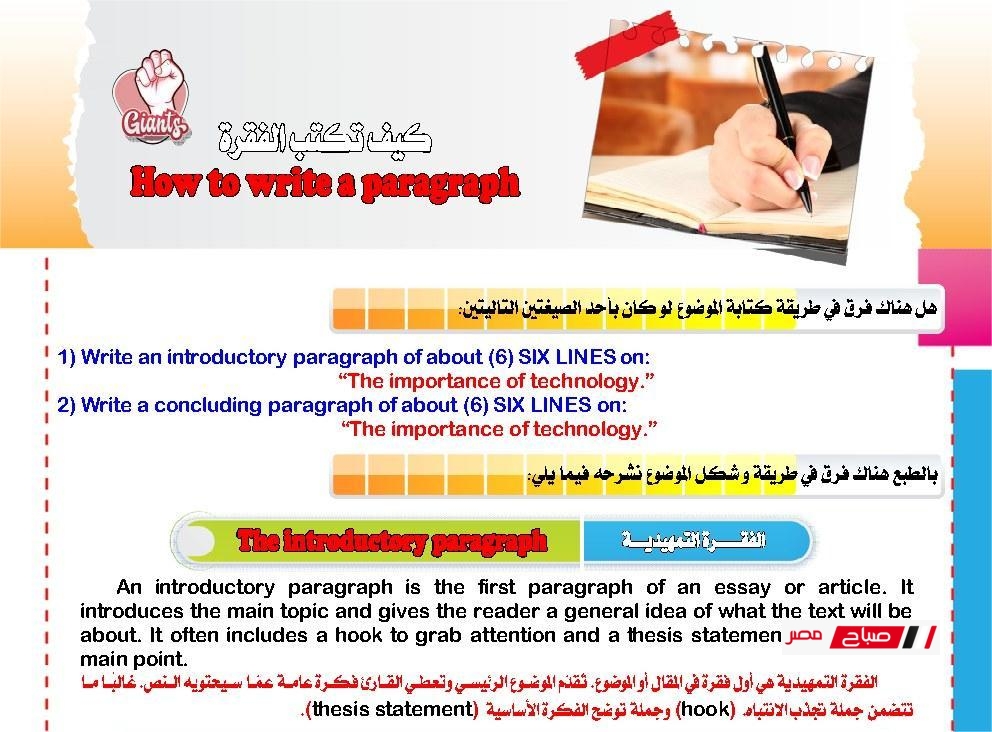 مراجعة البرجراف في اللغة الإنجليزية للثانوية العامة 2025 مع نماذج بالإجابات
