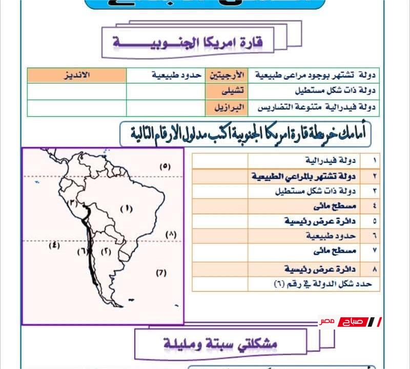 مراجعة جغرافيا للصف الثالث الثانوي 2025 وأطلس خرائط مجابة