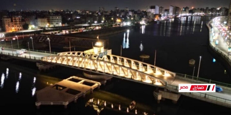 كوبري دمياط المعدني يتحول إلى أيقونة مضيئة على النيل بالجهود الذاتية للوحدة المحلية