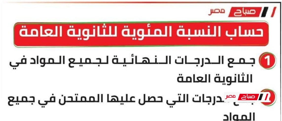 جايب كام في الميه … طريقة حساب النسبة المئوية في الثانوية العامة
